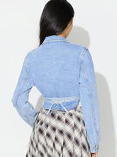 Asymmetric Slit Collared Neck Long Denim Top OutfitFlow